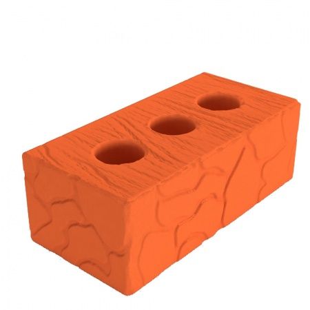 Алексеевский кирпич цокольный 1.4НФ полнотелый с тремя технологическими отверстиями